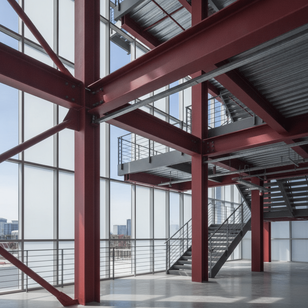 Bâtiment à structure métallique moderne et durable