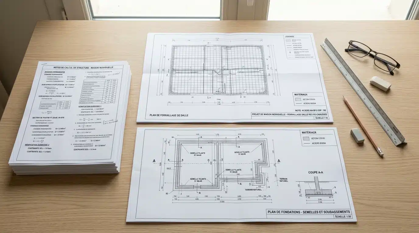 Livrables d'une étude de structure : notes de calcul et plans de ferraillage