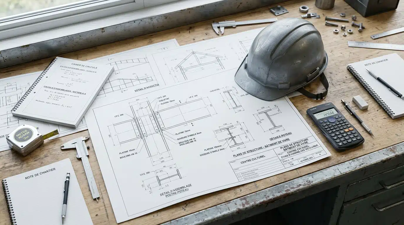 Plans techniques et notes de calcul d'une structure en acier