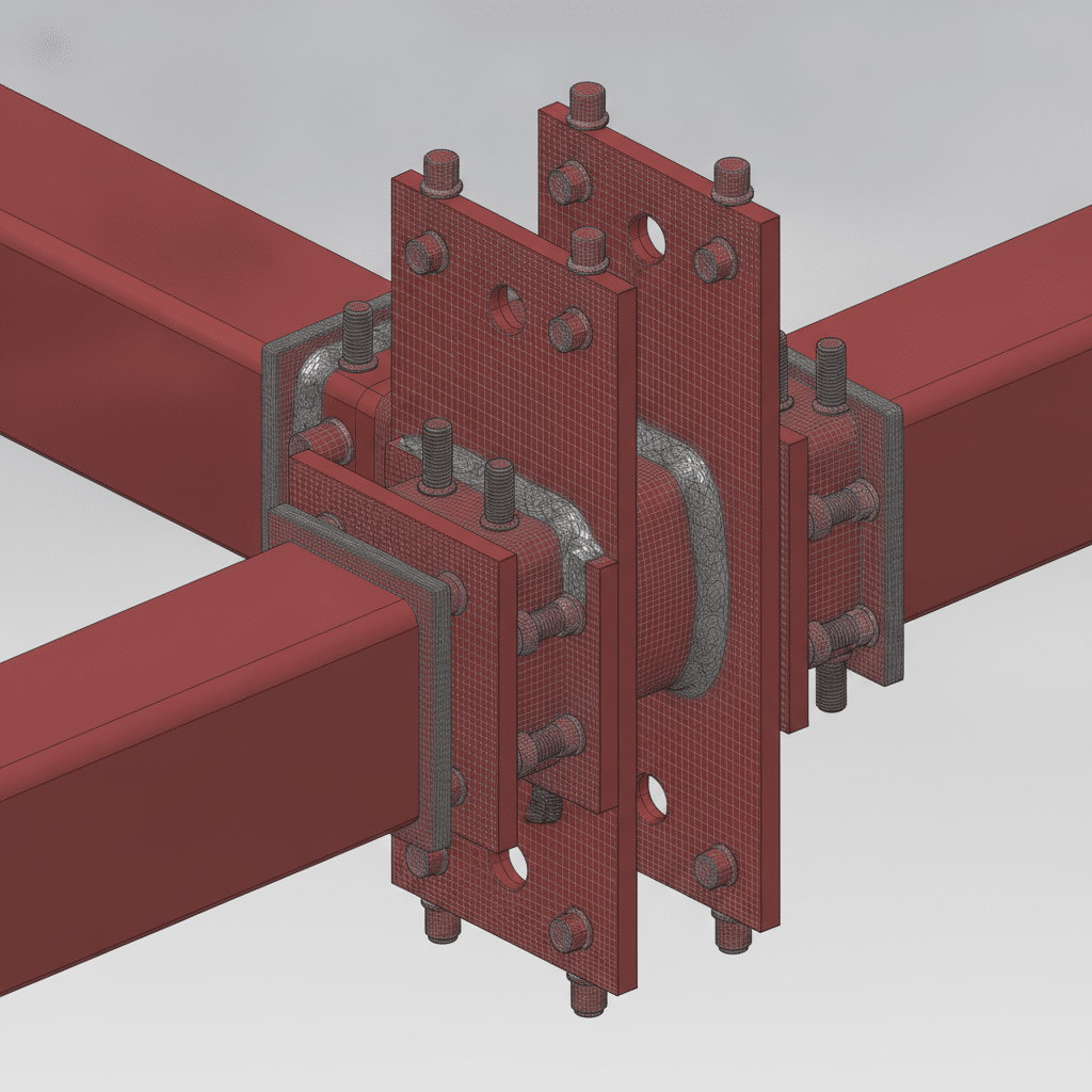 Modélisation 3D d'assemblage de structure métallique boulonné et soudé avec CYPE Connect - ANDO bureau d'études
