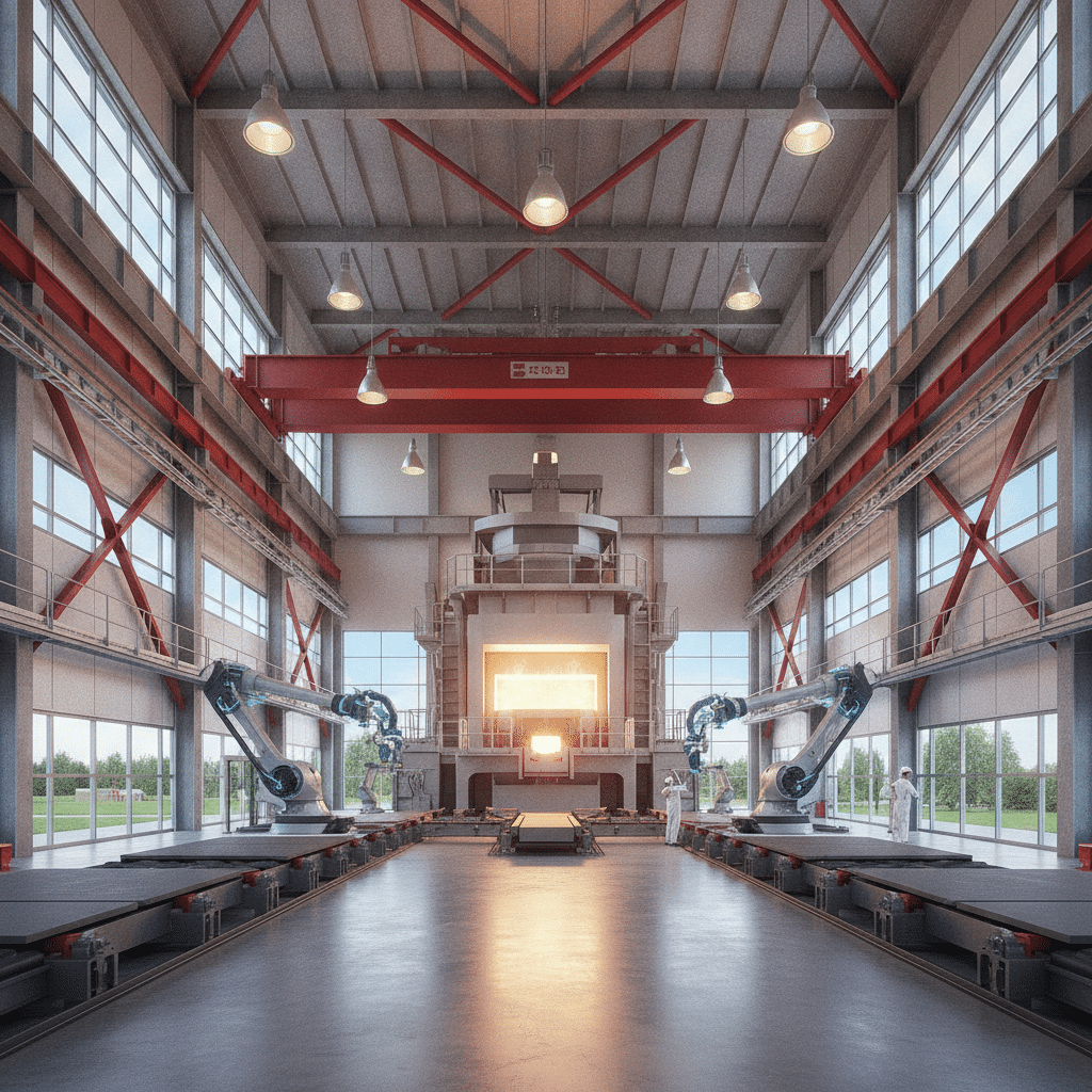 Usine de production d'acier bas carbone - four électrique moderne