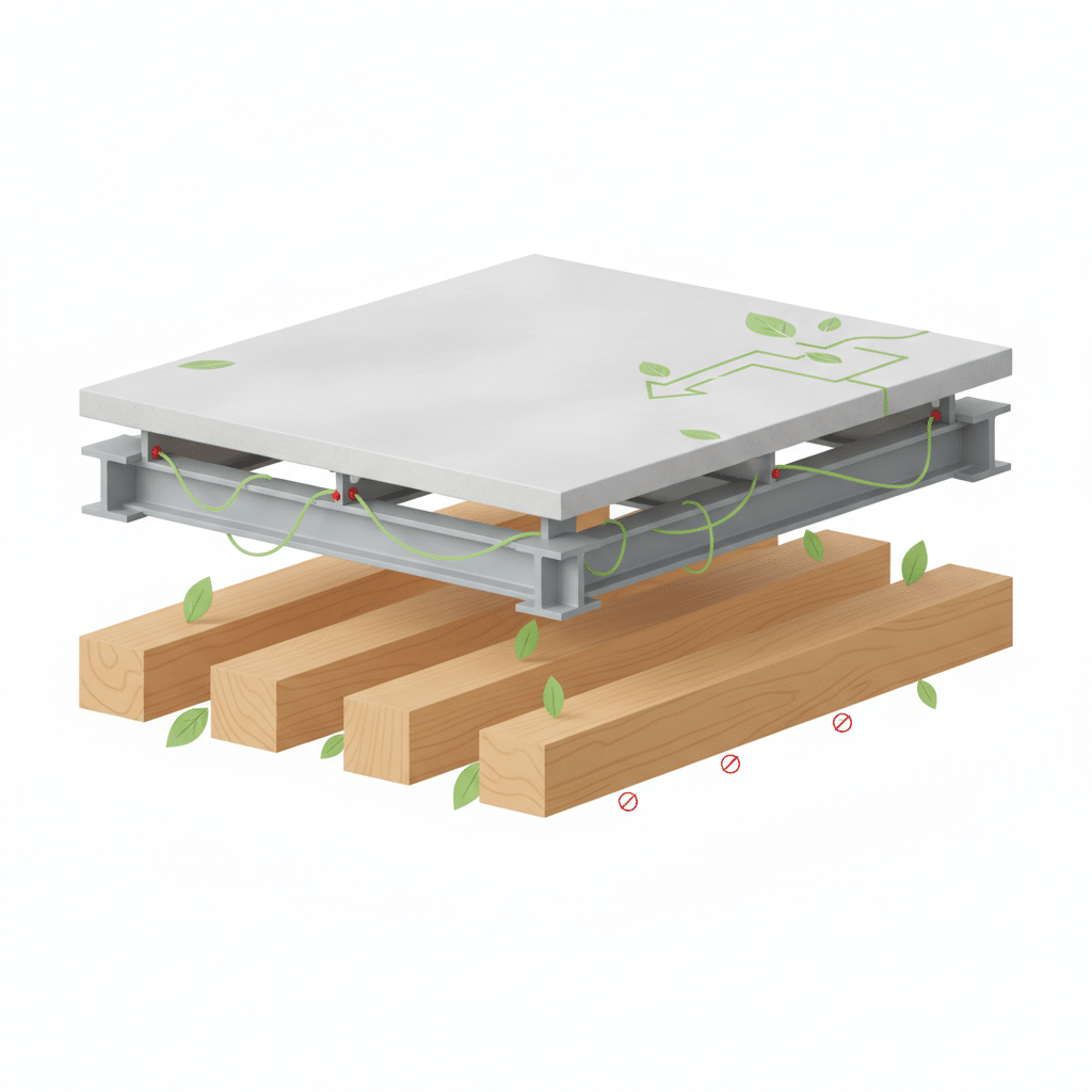 Décarbonation des planchers de bâtiments avec solution hybride acier-bois-béton conforme à la RE2020