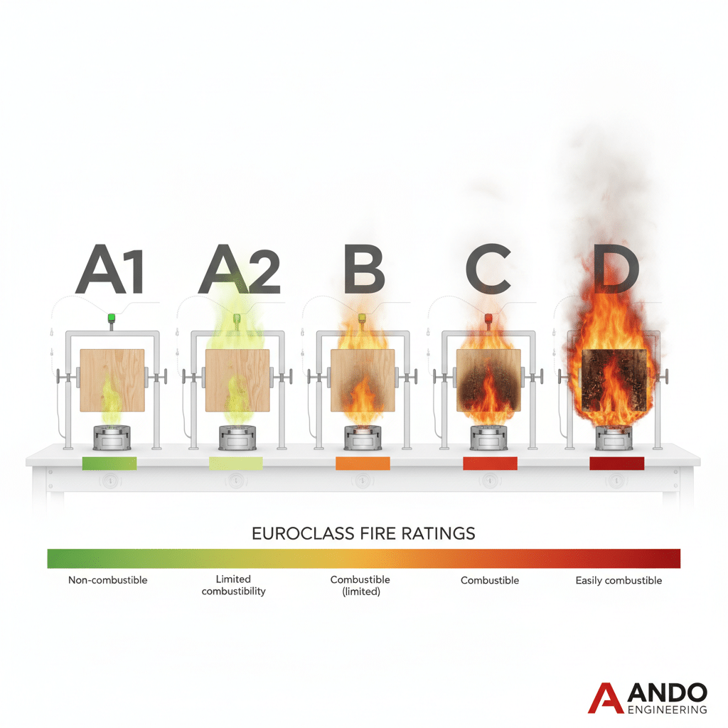 Classification Euroclasses A1 A2 B C D pour la réaction au feu des matériaux de construction