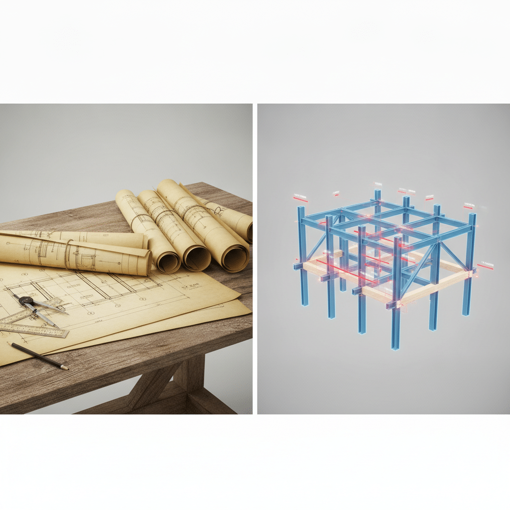 Transition du plan papier vers le jumeau numérique BIM pour les structures métalliques et bois