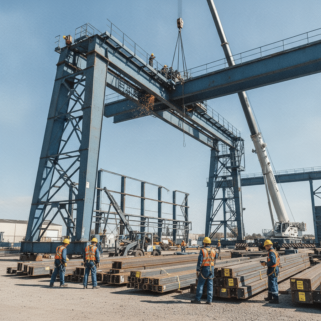 Chantier de déconstruction sélective d'une structure métallique - tri et catalogage des poutres acier pour réemploi RE2020