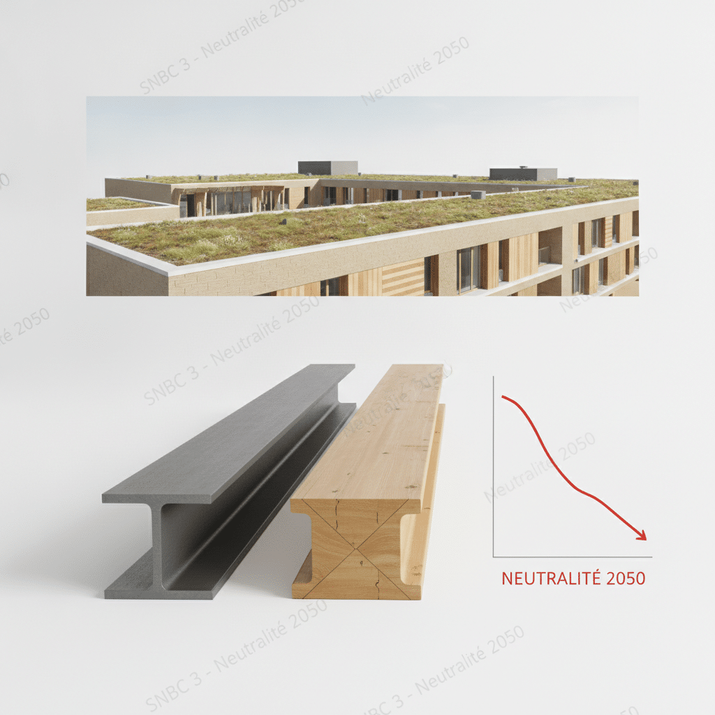 Acier bas carbone et bois lamellé-collé dans la construction durable