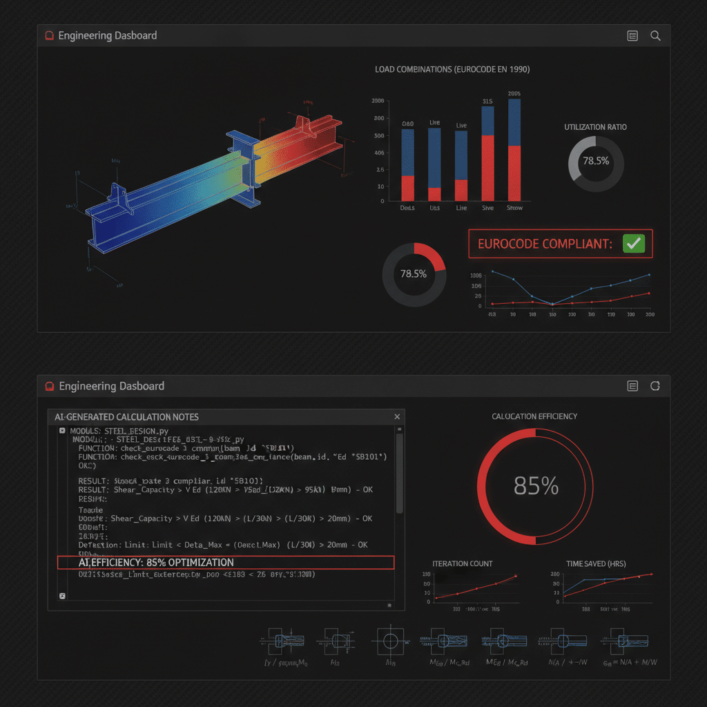 Interface de vérification automatisée Eurocodes par IA avec analyse de contraintes